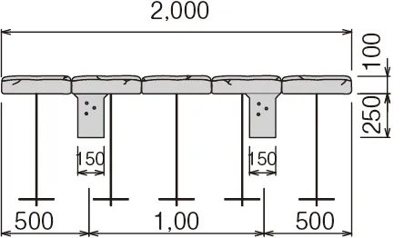 ラップブロック擁壁用の標準型平面図